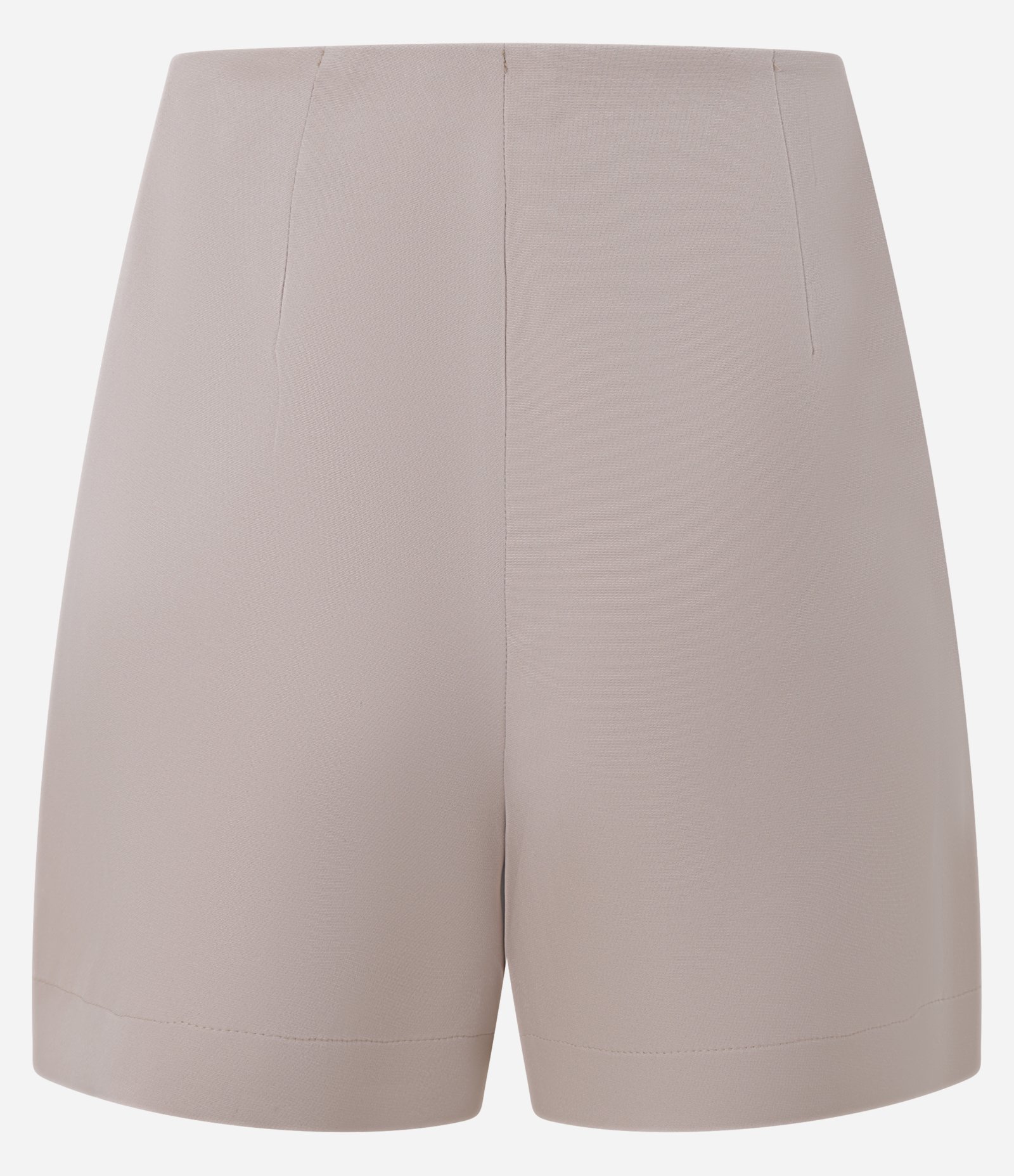Short em Crepe com Zíper de Metal e Bolsos Aplicados Bege 2