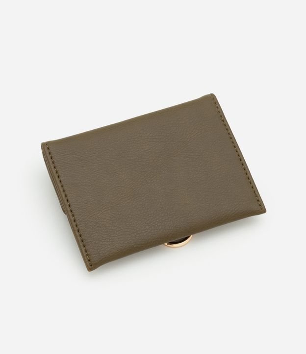 Carteira Envelope Pequena em PU com Detalhe de Anel