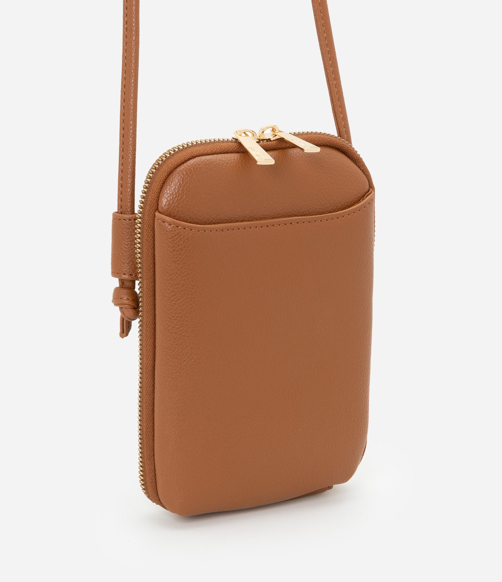 Bolsa Porta Celular com Bolsinho Frontal Marrom 2