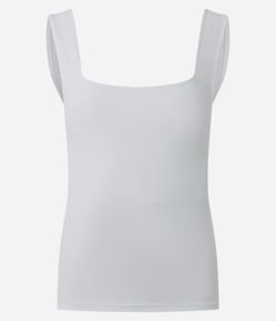 Blusa Básica em Poliamida com Decote Quadrado
