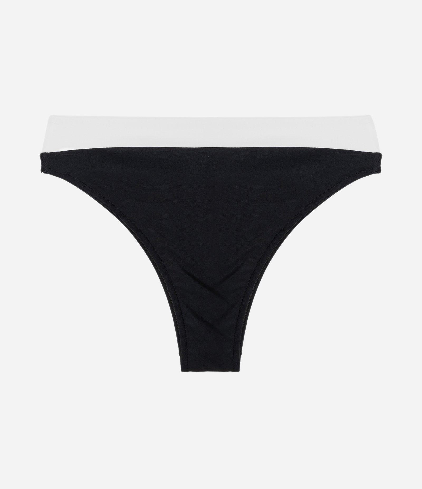 Biquíni Calcinha Hot Pants em Microfibra com Recorte Branco Preto 5