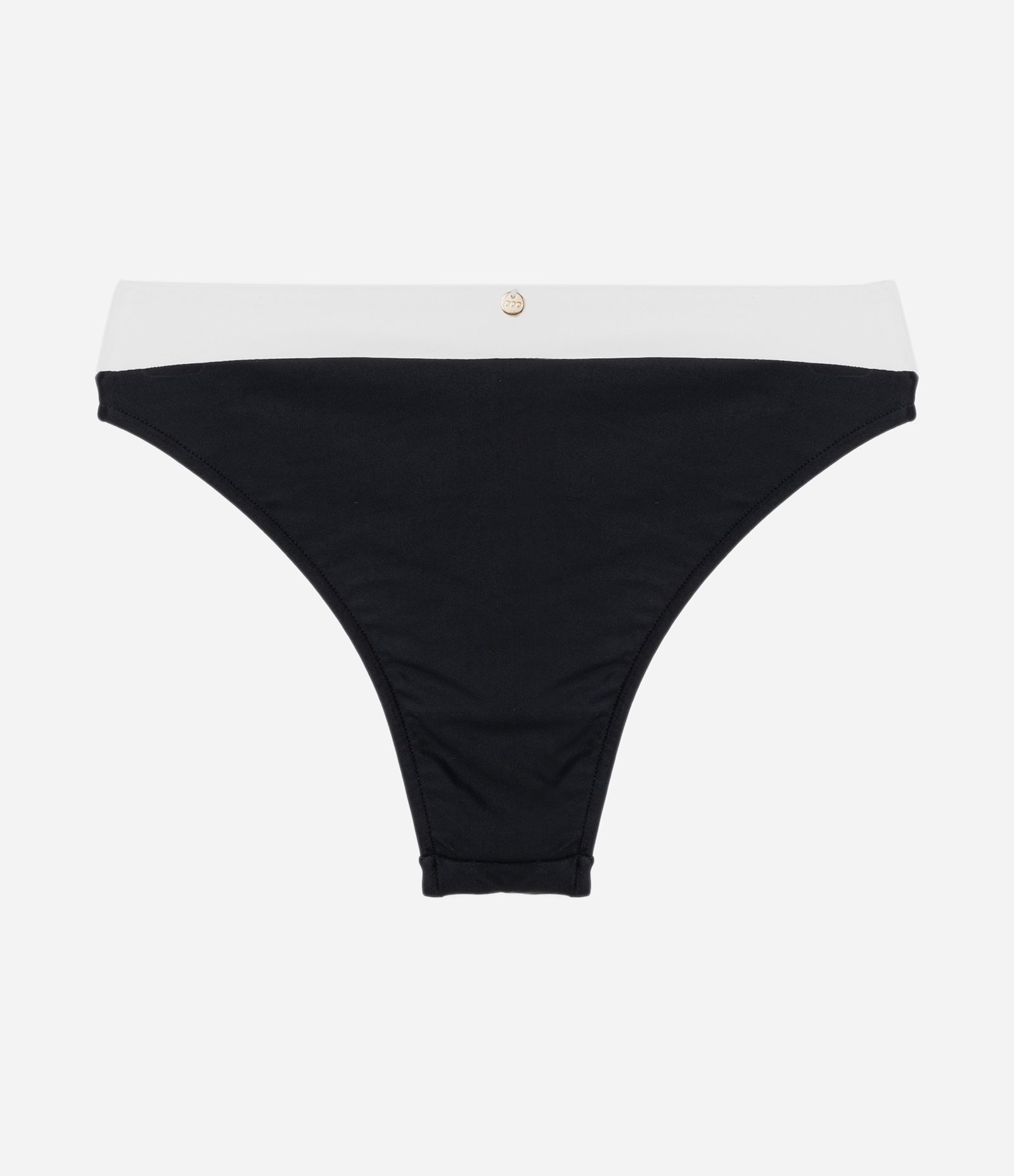 Biquíni Calcinha Hot Pants em Microfibra com Recorte Branco Preto 6