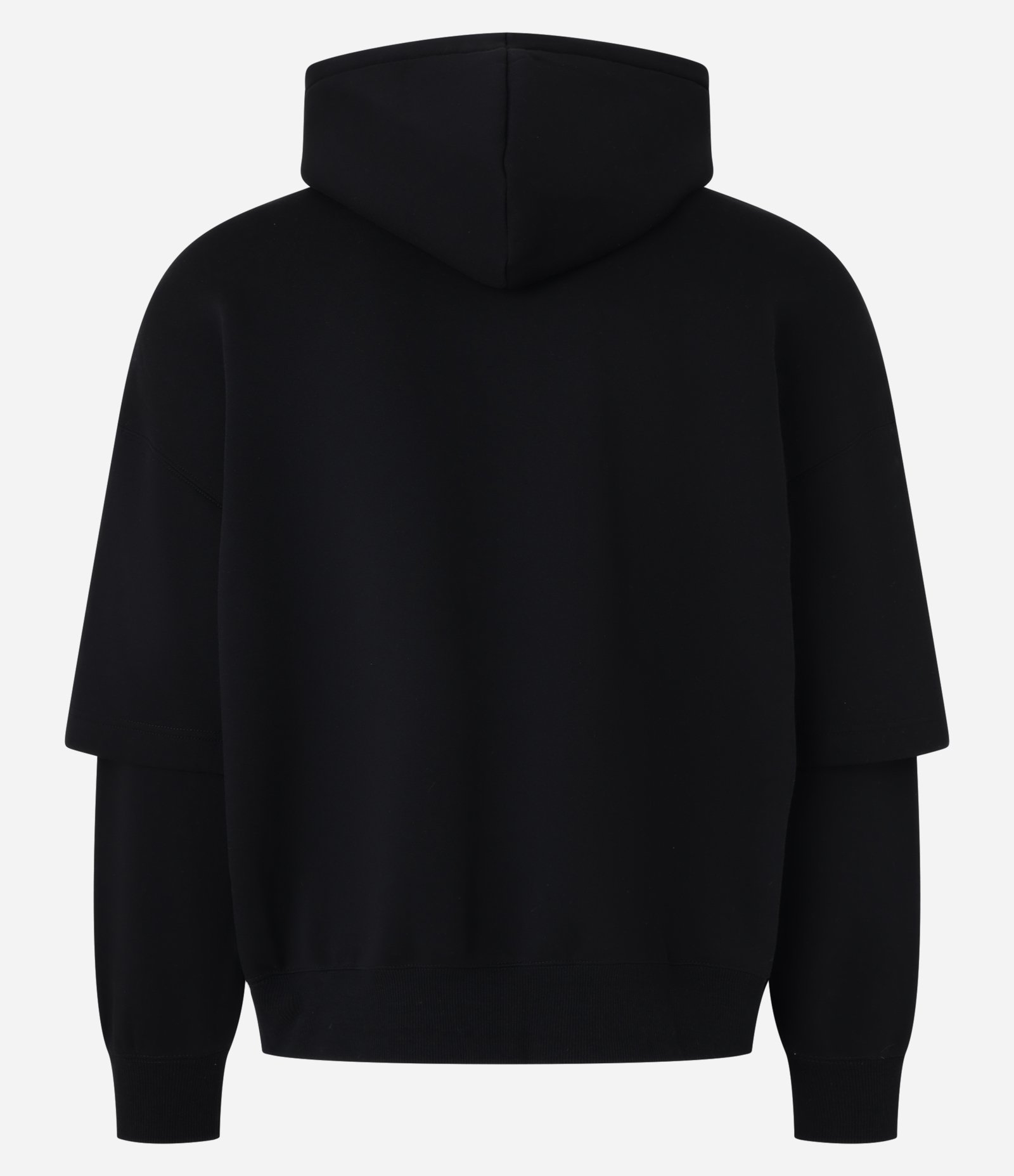 Moletom Boxy em Fleece com Estampa de Dragão e Manga Sobreposta Preto 8