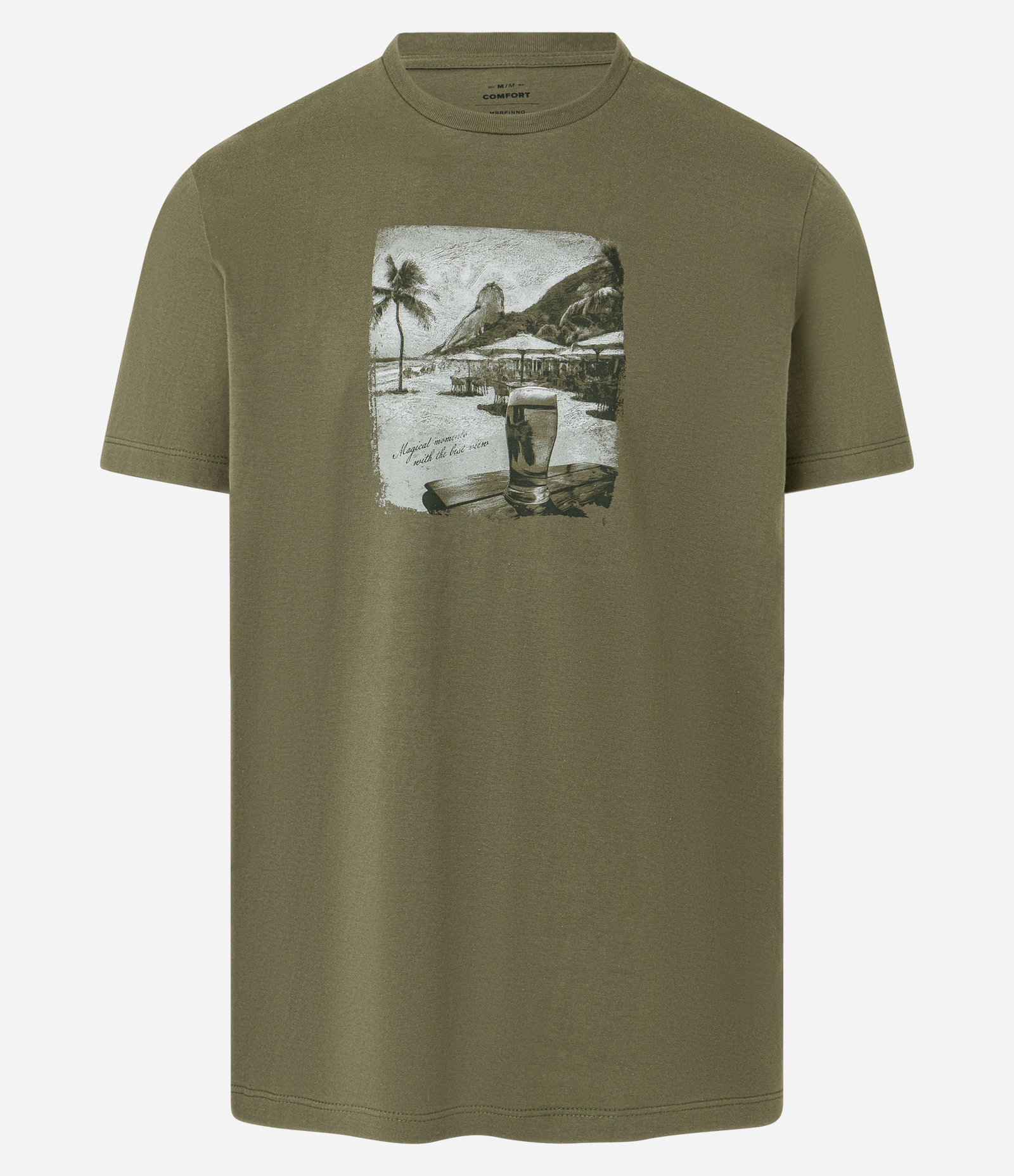 Camiseta Comfort com Estampa de Cerveja na Praia Verde 1