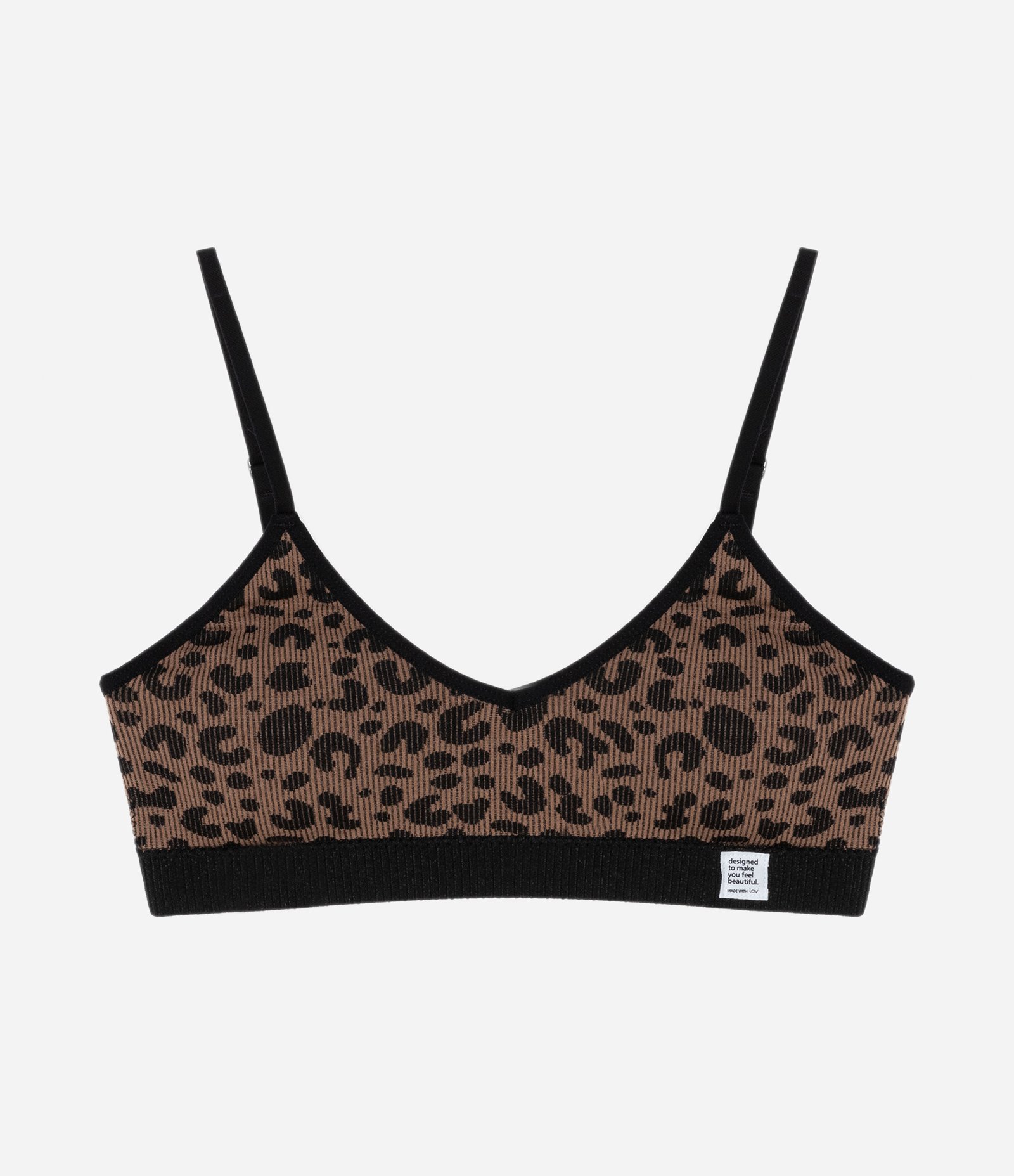 Sutiã Top sem Bojo Seamless Estampado de Oncinha Marrom 5