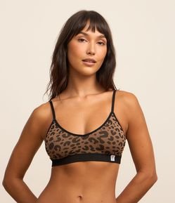Sutiã Top sem Bojo Seamless Estampado de Oncinha