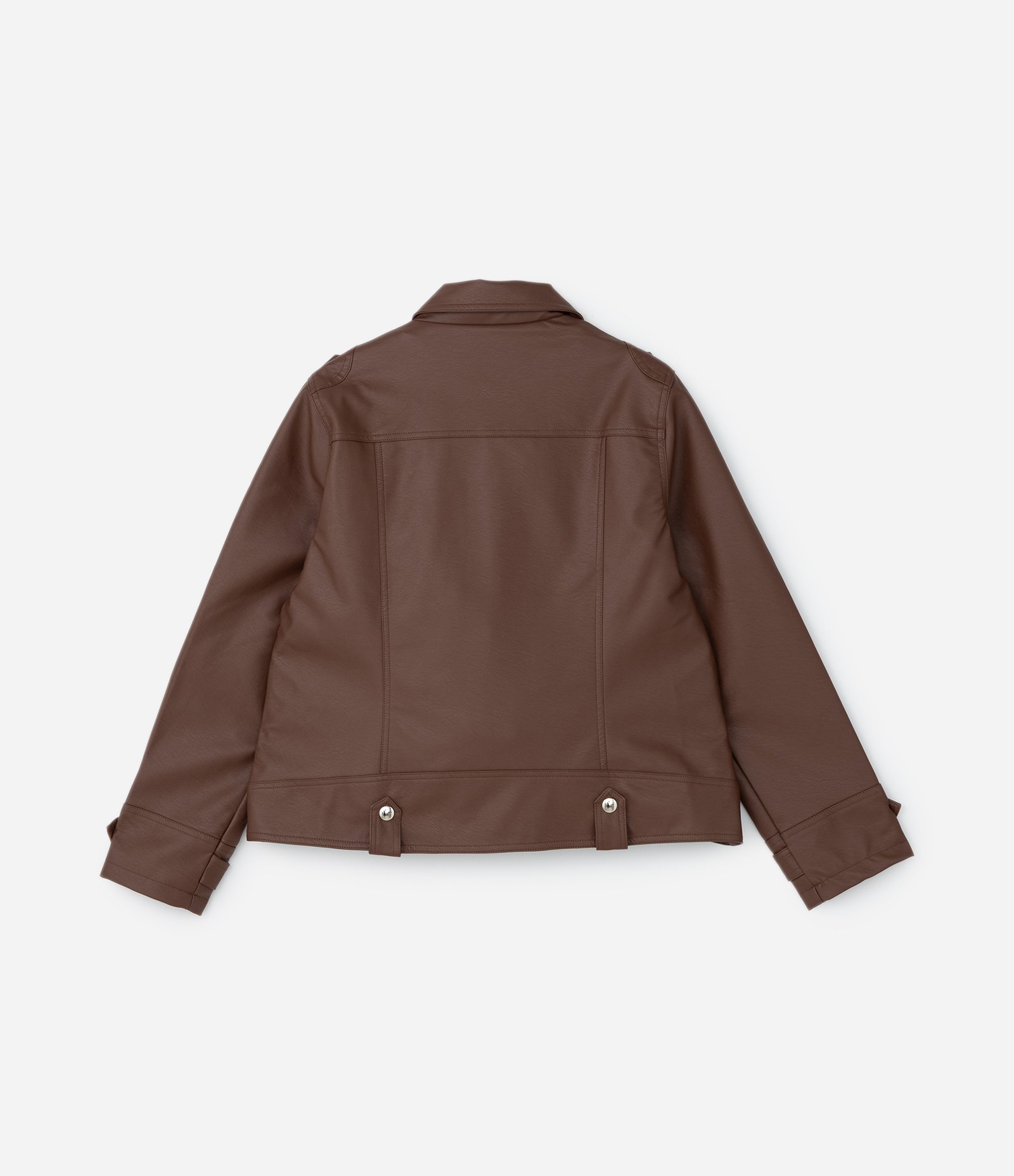 Jaqueta em PU com Botões e Zíper Curve & Plus Size Marrom 6