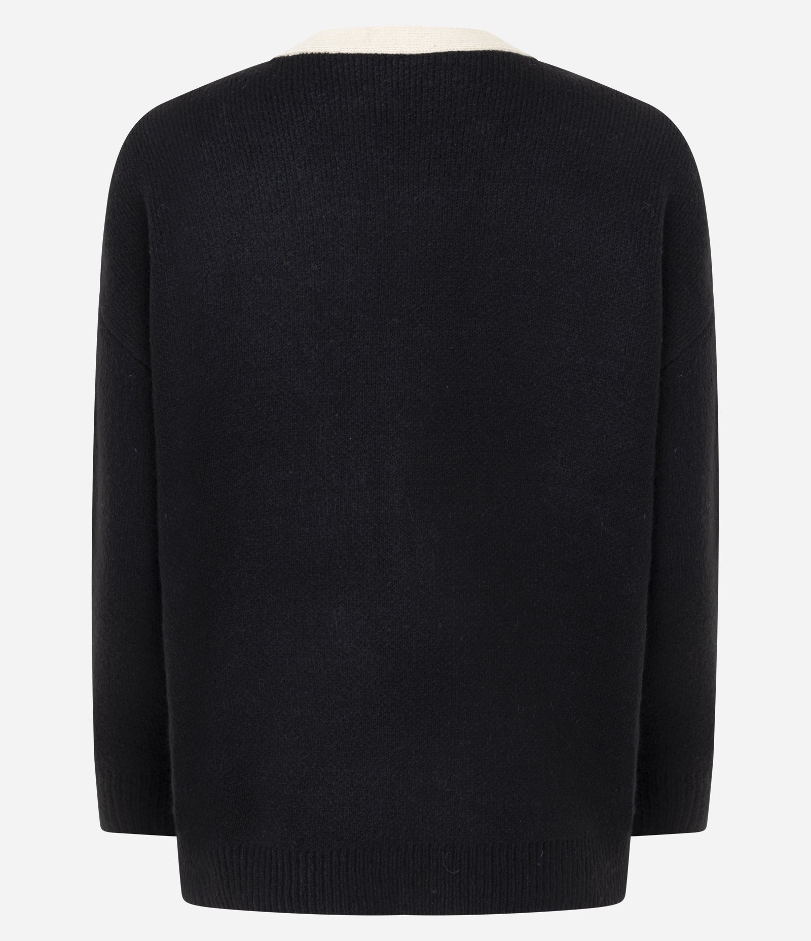 Cardigan Alongado em Tricô Texturizado com Linhas Contrastante e Botões Preto 3
