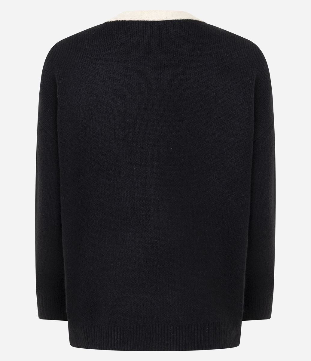 Cardigan Alongado em Tricô Texturizado com Linhas Contrastante e