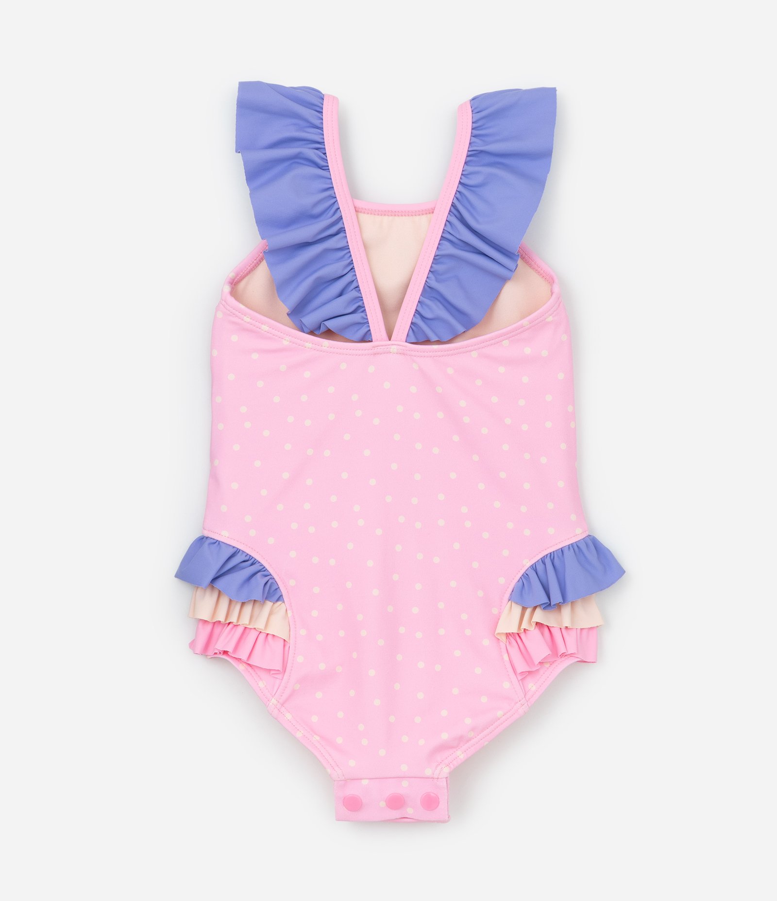 Maiô Infantil com Proteção UV e Babadinhos - Tam 1 a 4 Anos Rosa 2