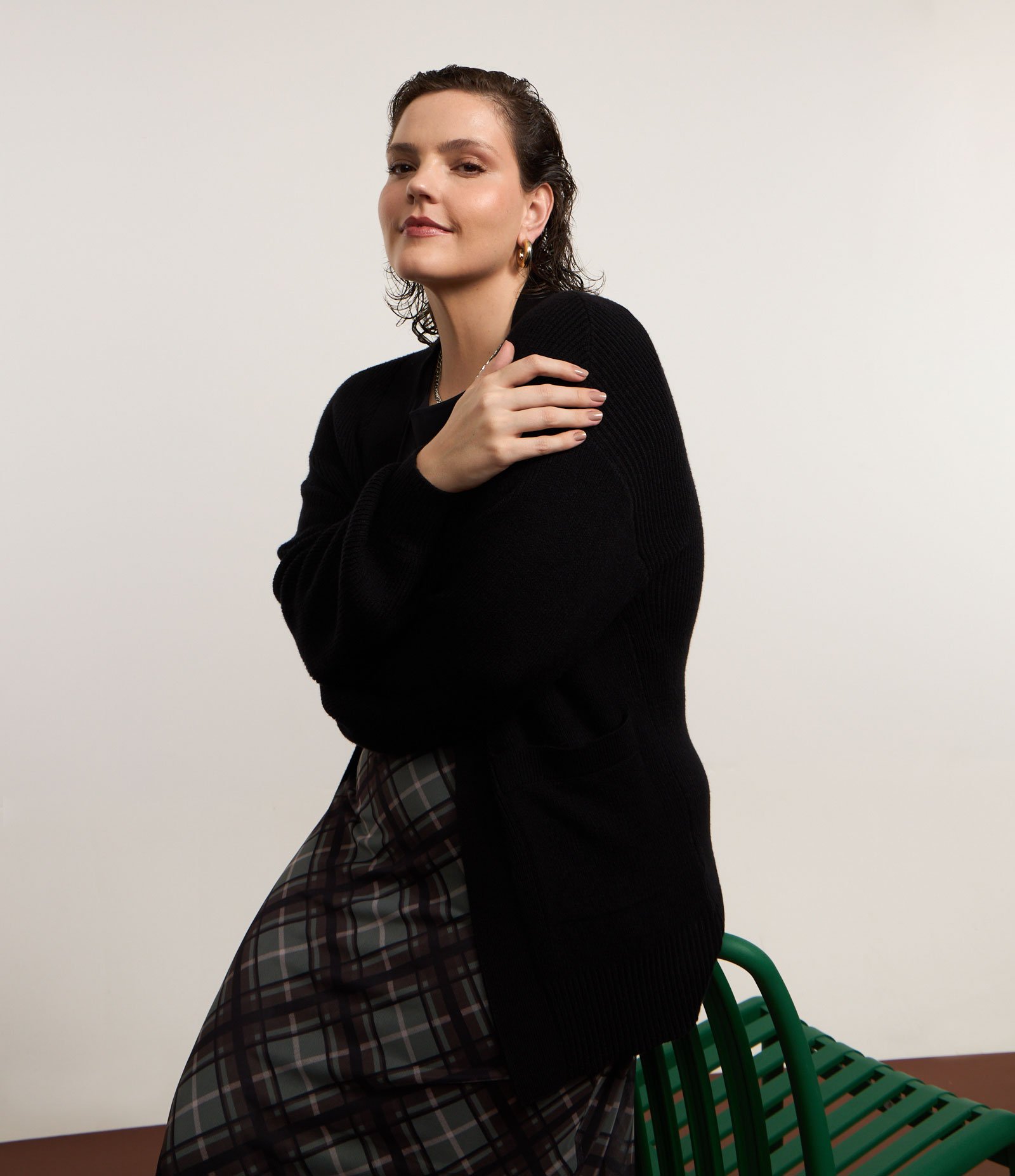 Cardigan em Tricô com Manga Bufante Curve & Plus Size 1