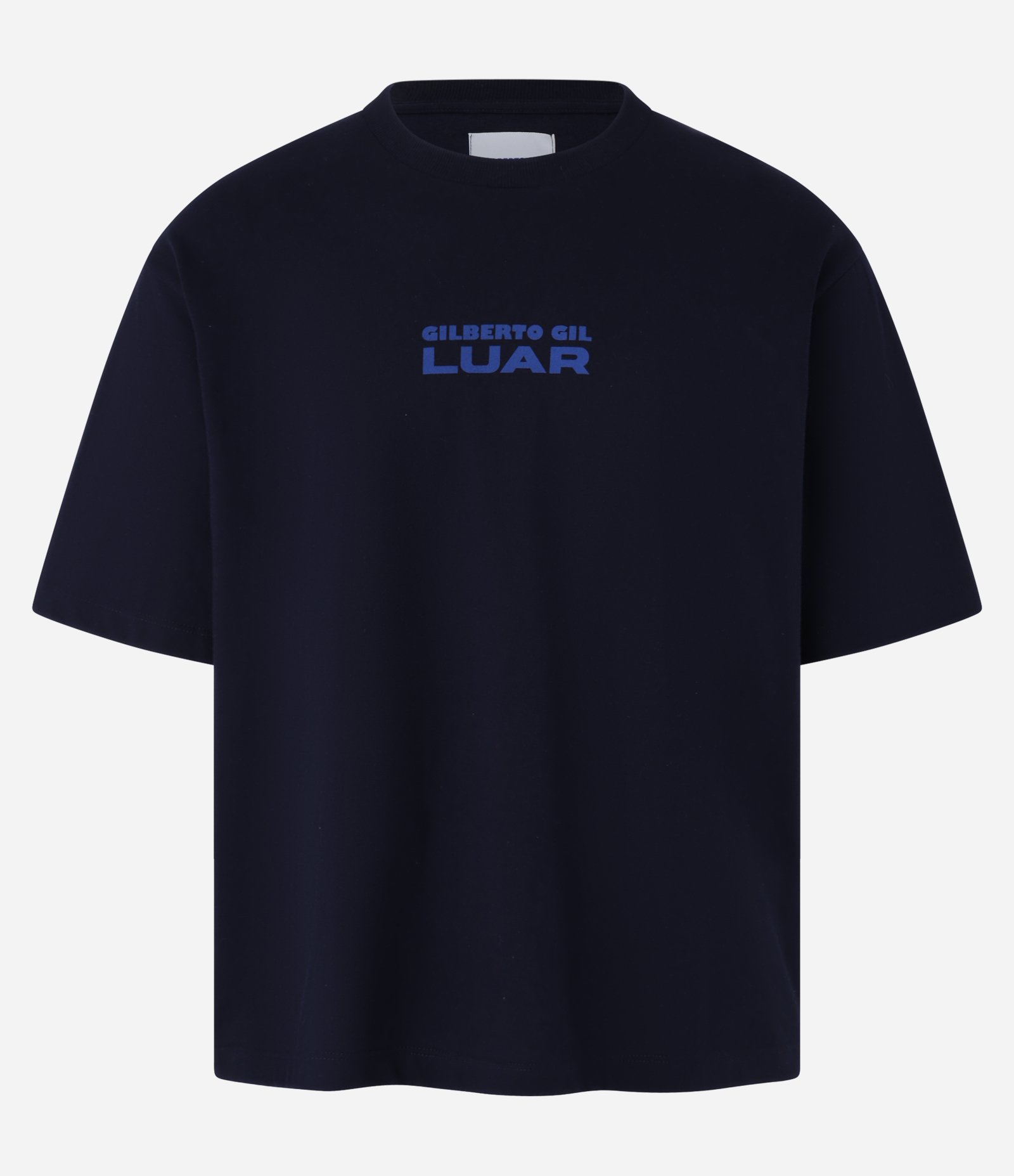 Camiseta Boxy em Algodão com Estampa Luar Gilberto Gil Azul Marinho 10