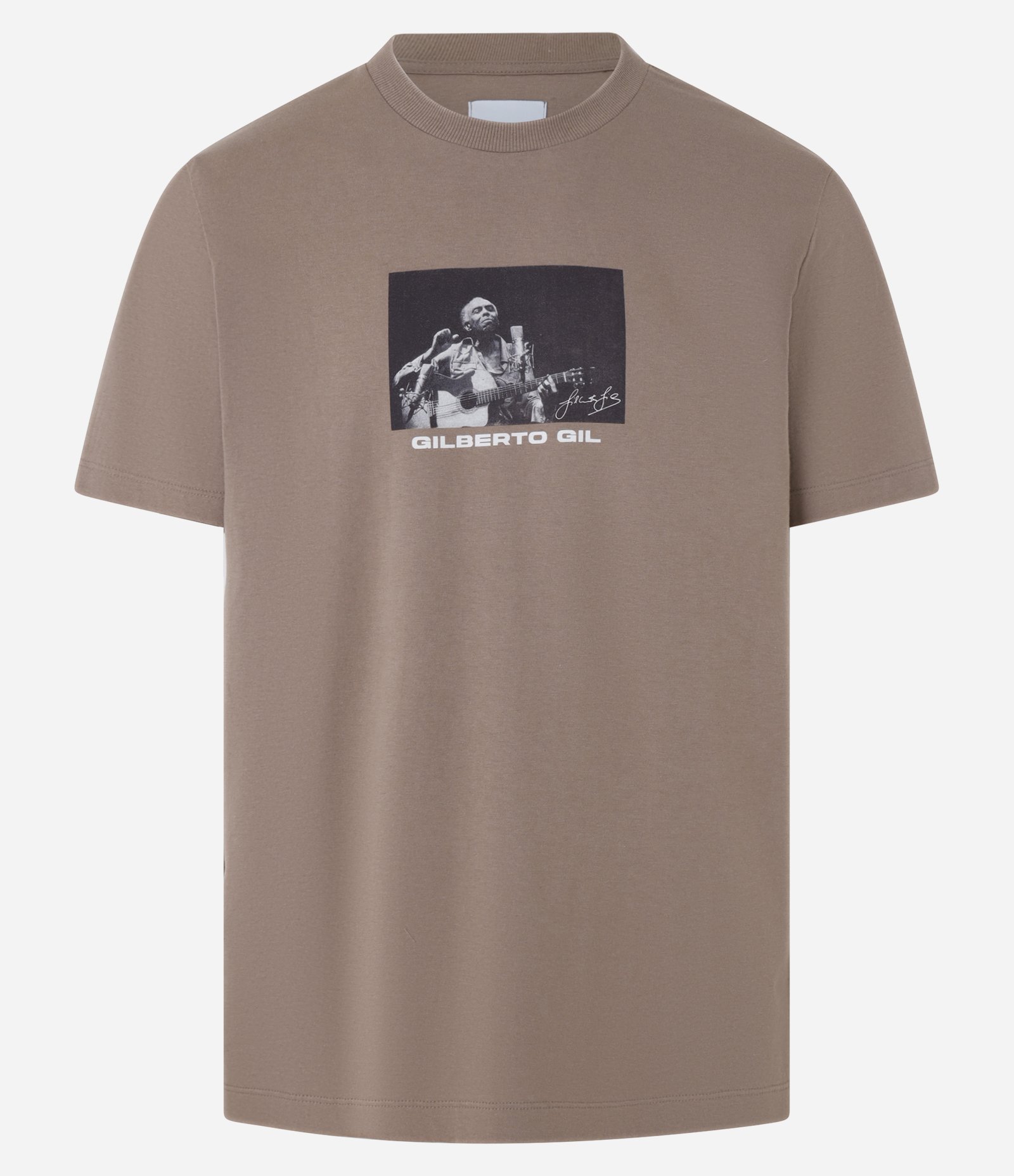 Camiseta Comfort em Algodão com Estampa Gilberto Gil Marrom 6