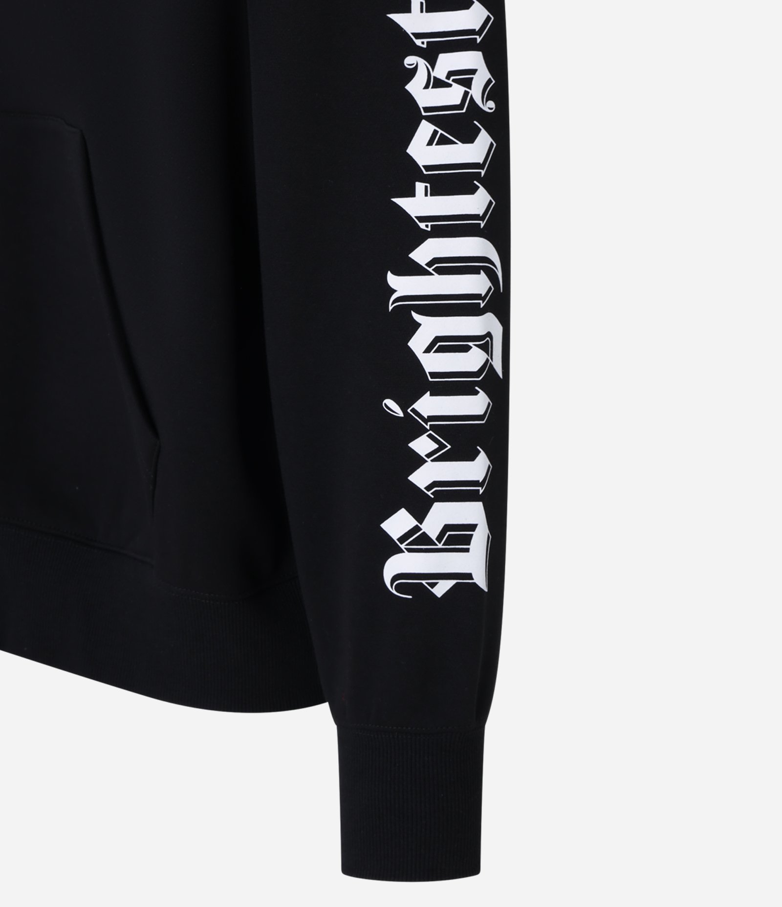 Casaco Boxy com Estampa Lettering e Zíper Pingente de Cruz Preto 9