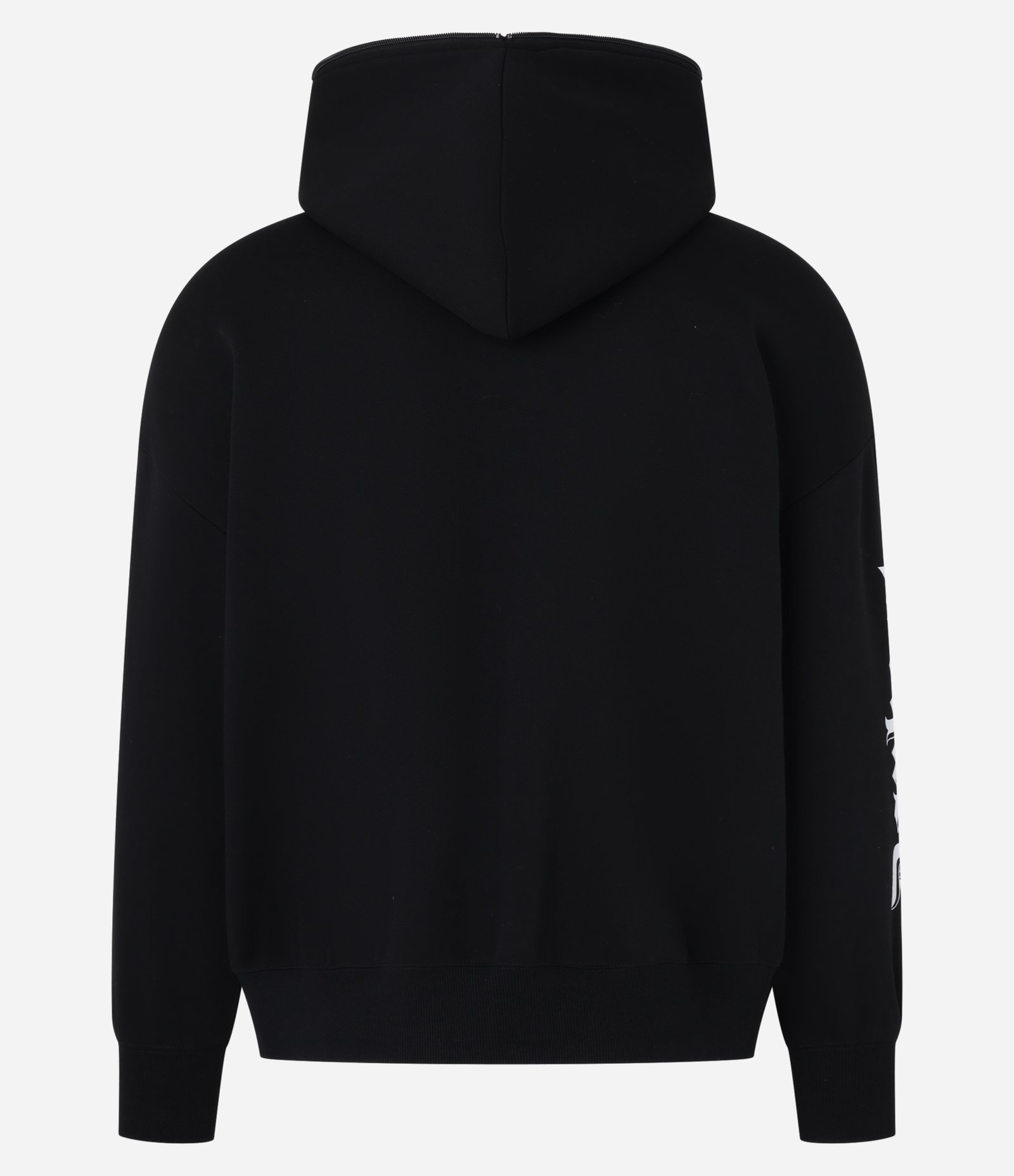 Casaco Boxy com Estampa Lettering e Zíper Pingente de Cruz Preto 10