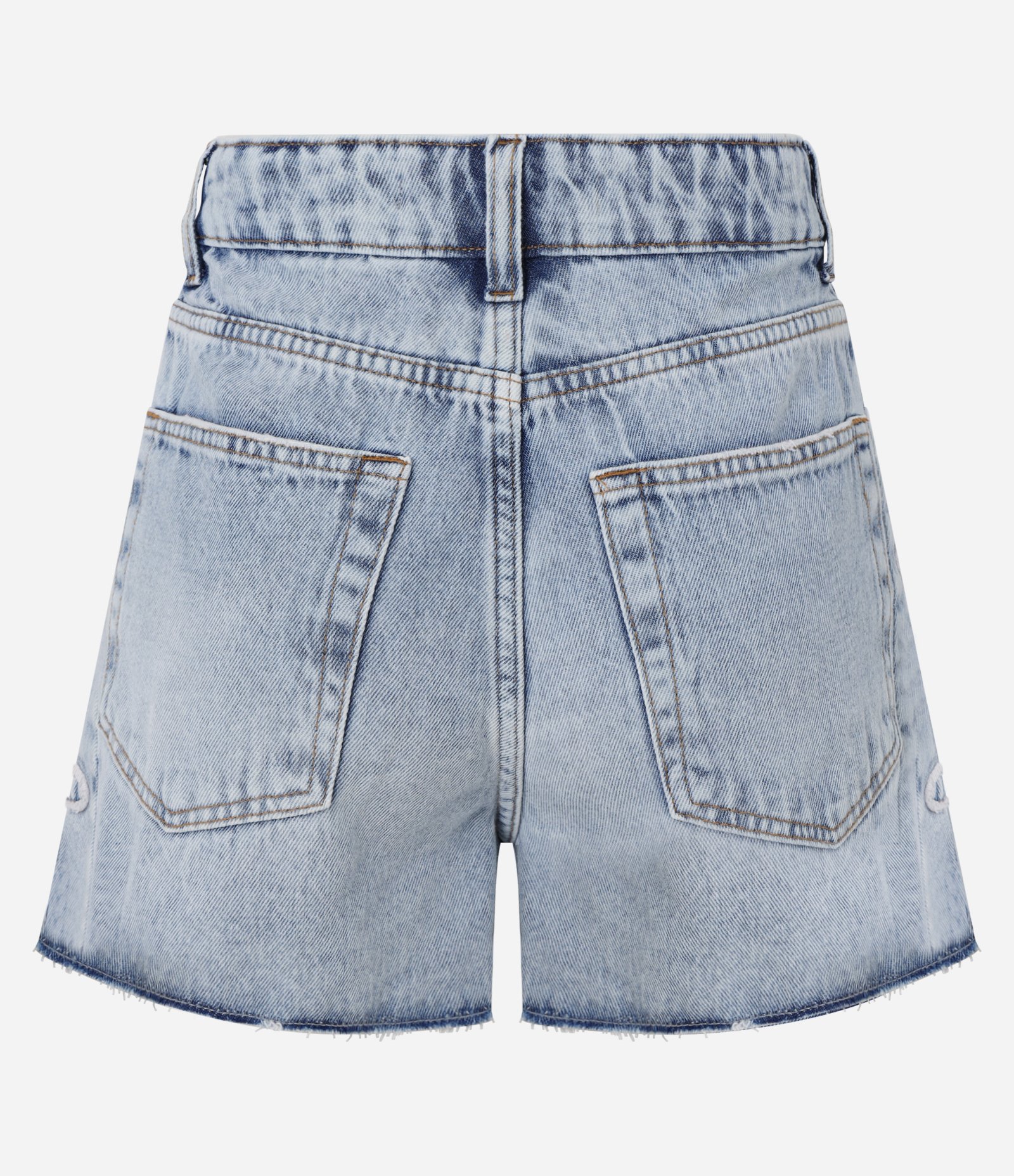 Short Slim em Jeans com Bordado de Flores Lateral Azul 8