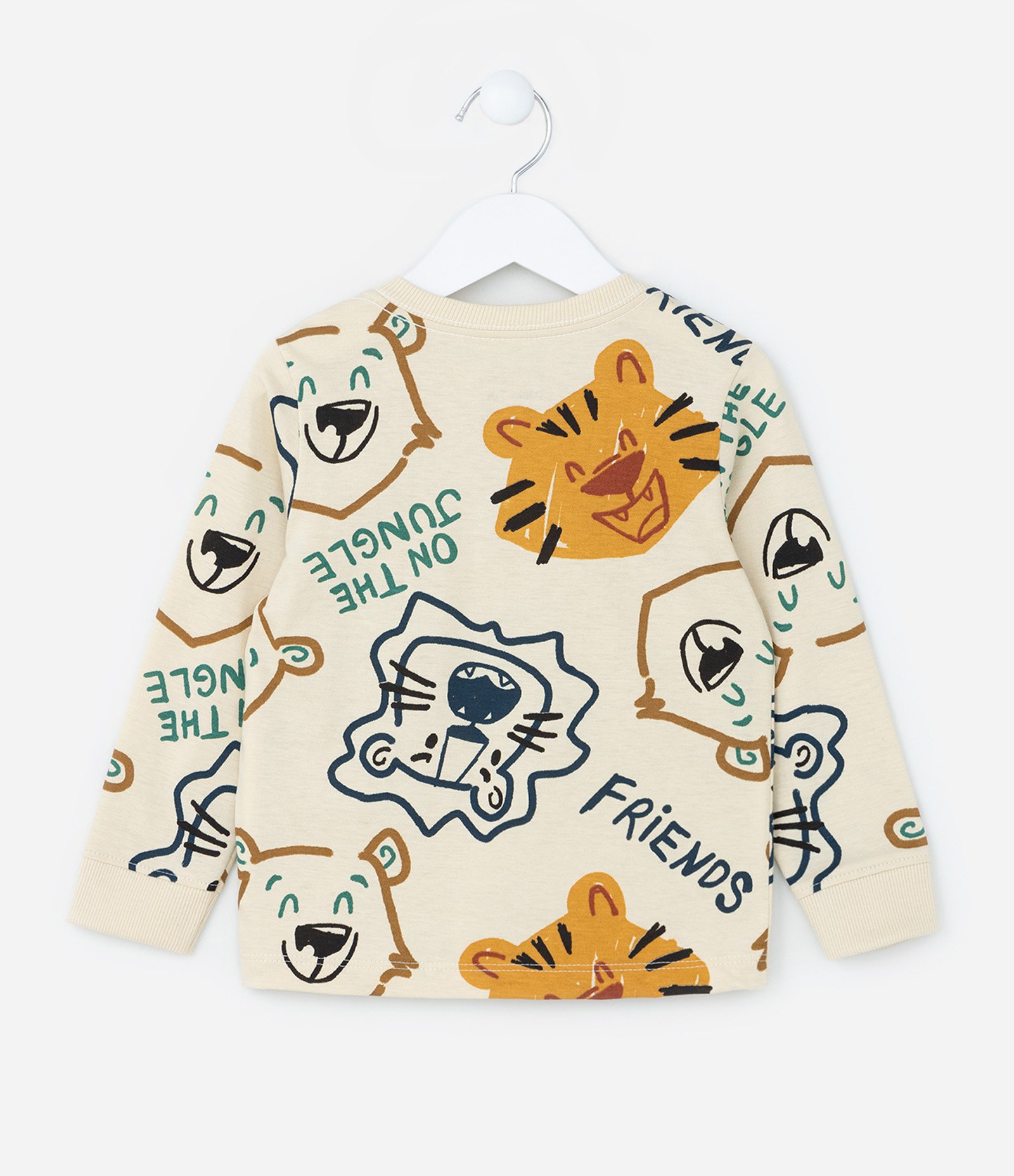Camiseta Infantil com Estampa Outline e Bichinhos - Tam 1 a 5/6 Anos Bege 2