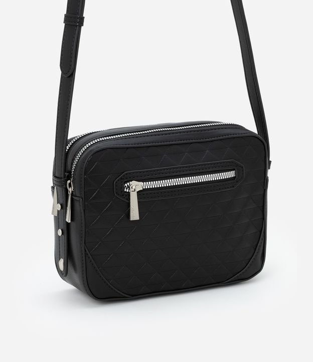 Bolsa Transversal Pequena com Textura