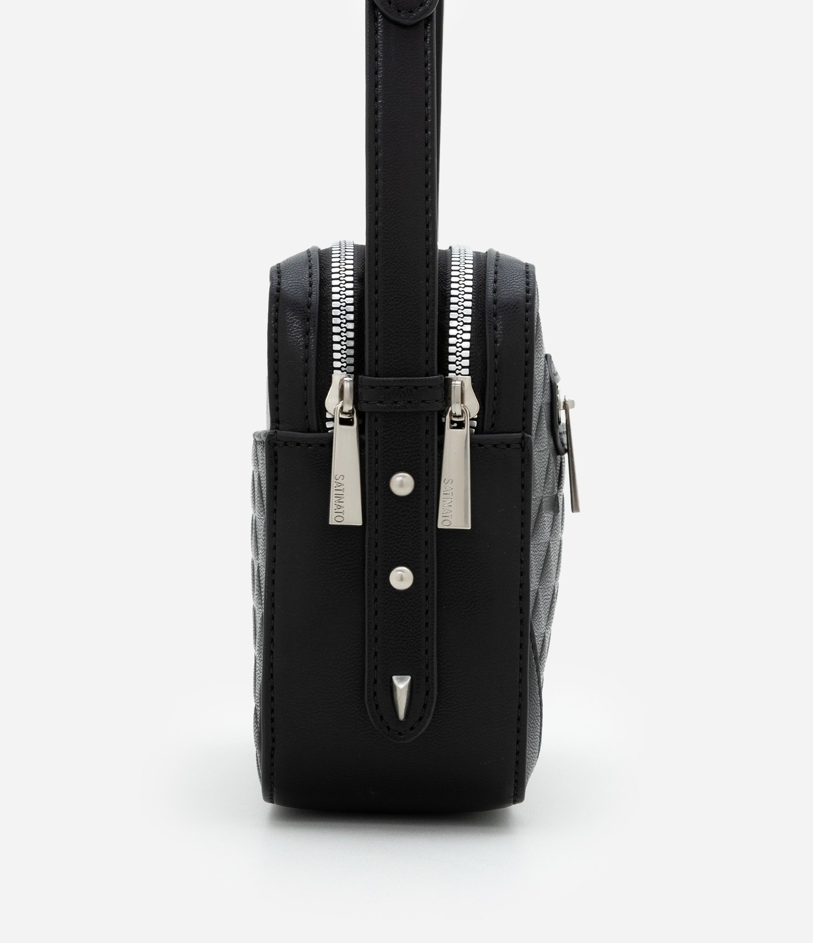 Bolsa Transversal Pequena com Textura Preto 2