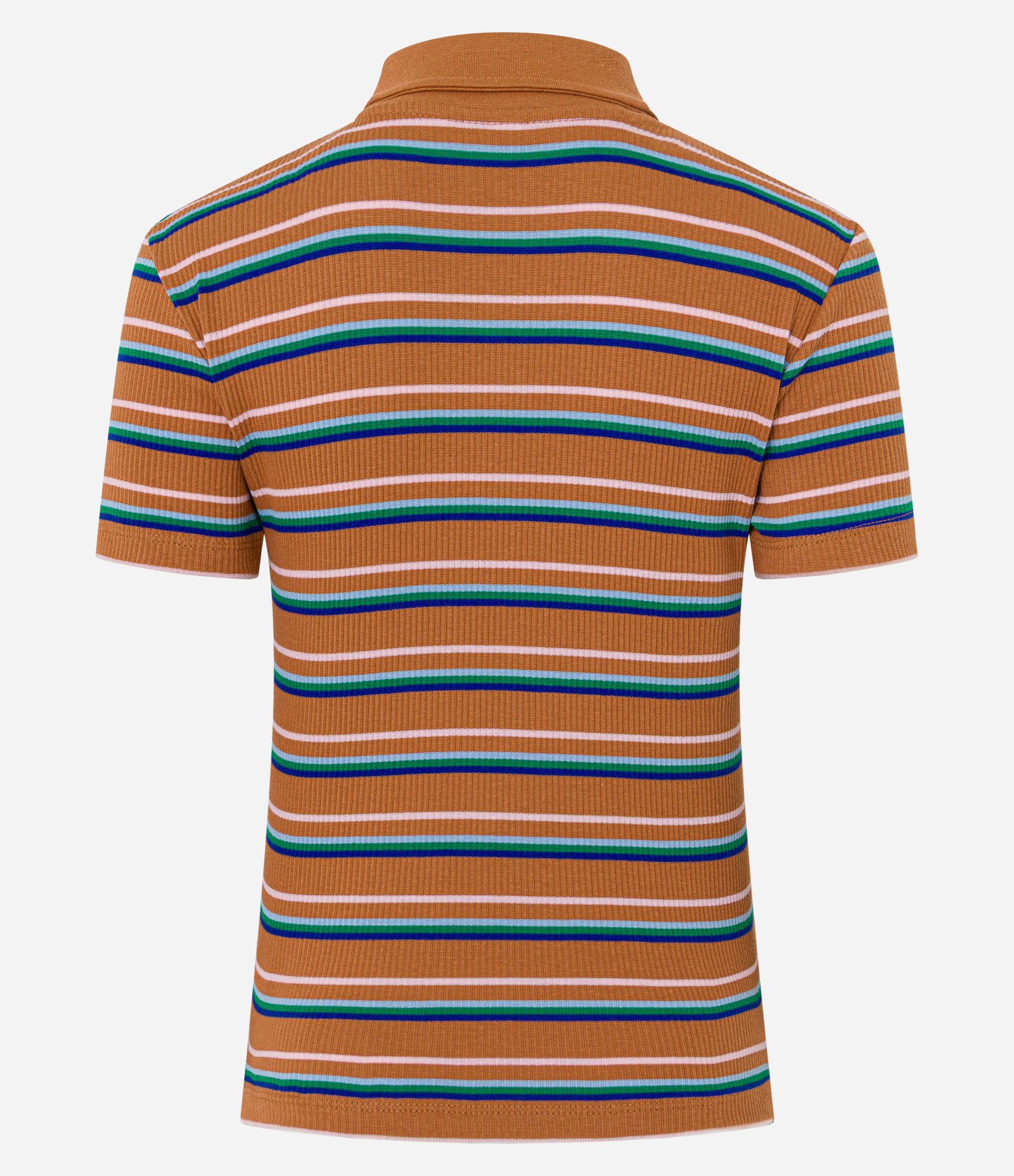 Blusa Polo em Ribana Listrada Laranja 6