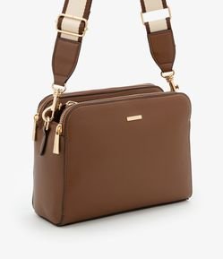 Bolsa Transversal Média em PU com Alça Gorgorão