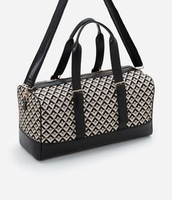Bolsa Mala Grande com 02 Tipos de Alça e Estampa Triangular