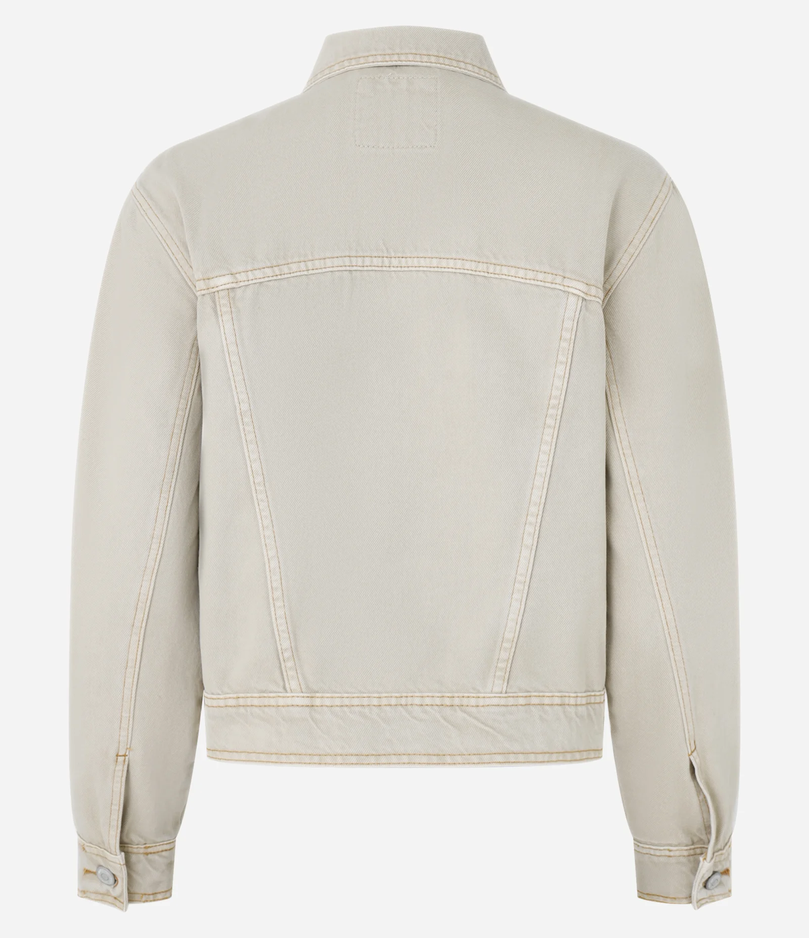 Jaqueta Regular em Sarja com Bolso e Recortes Bege 7