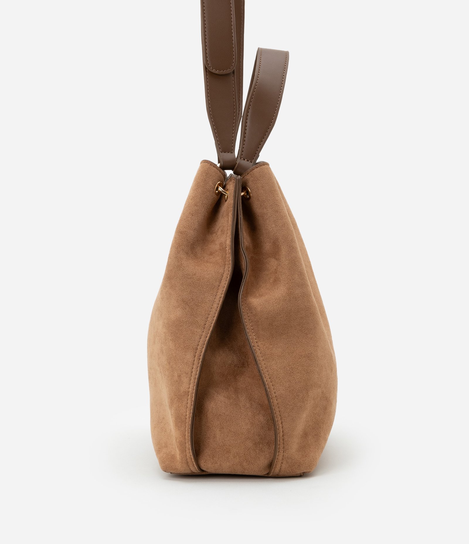 Bolsa Grande com Detalhamento em PU e Duas Alças Marrom 3