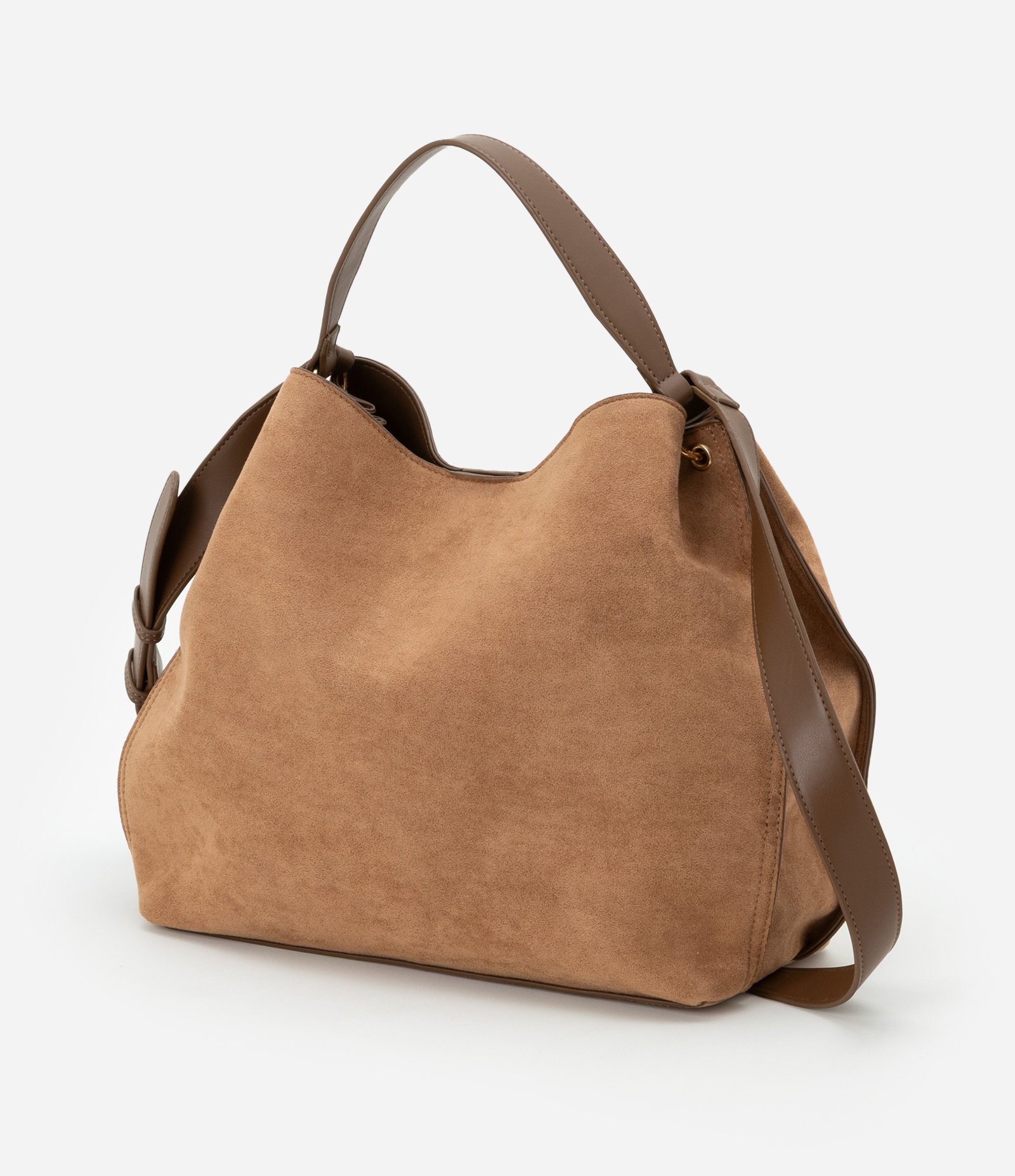 Bolsa Grande com Detalhamento em PU e Duas Alças Marrom 7