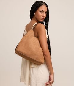 Bolsa Grande com Detalhamento em PU e Duas Alças