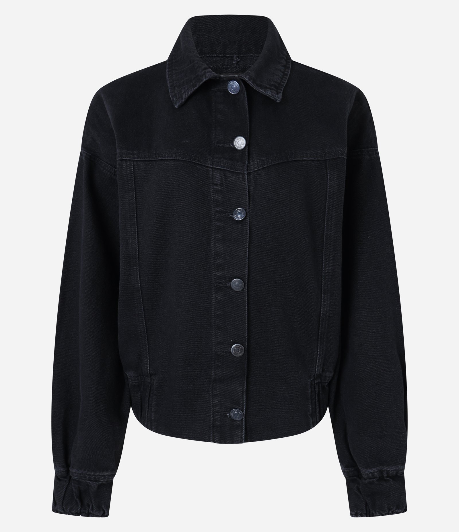 Jaqueta Oversized em Sarja com Recortes Preto 5