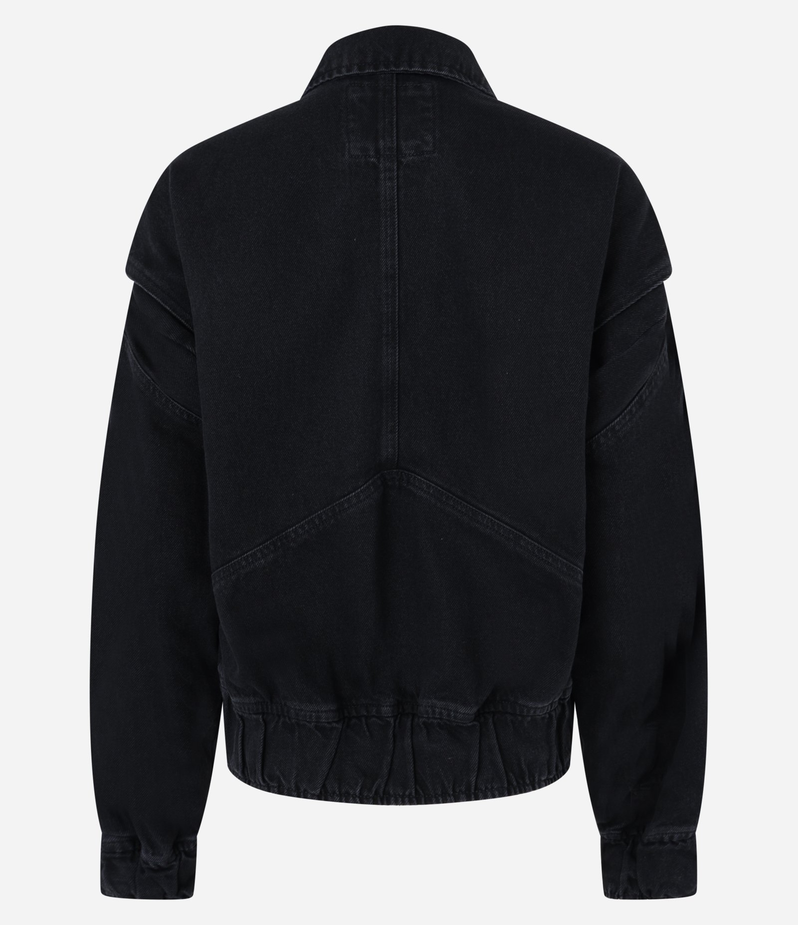 Jaqueta Oversized em Sarja com Recortes Preto 6