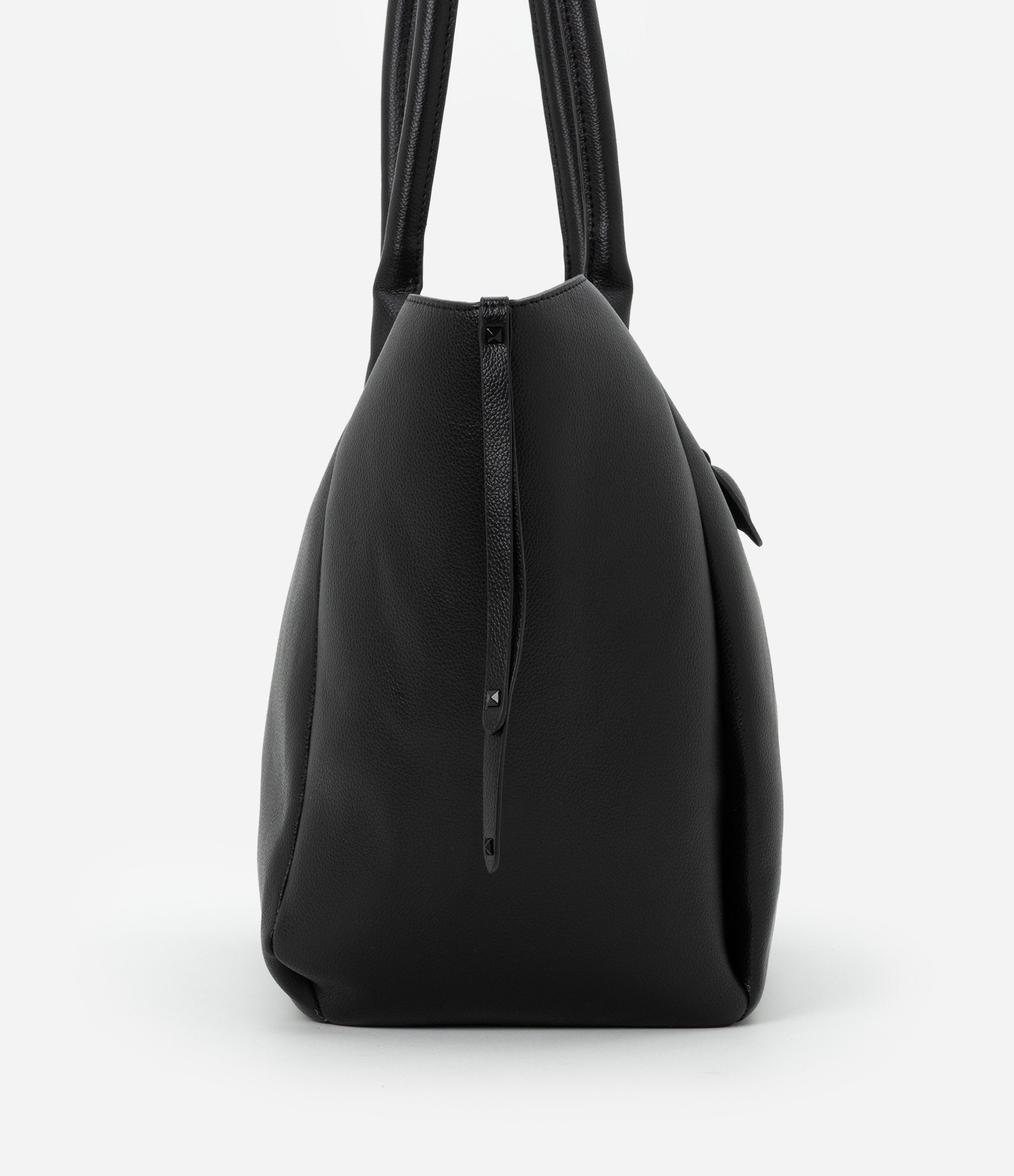 Bolsa Shopper em PU com Pendente de Coração Preto 3