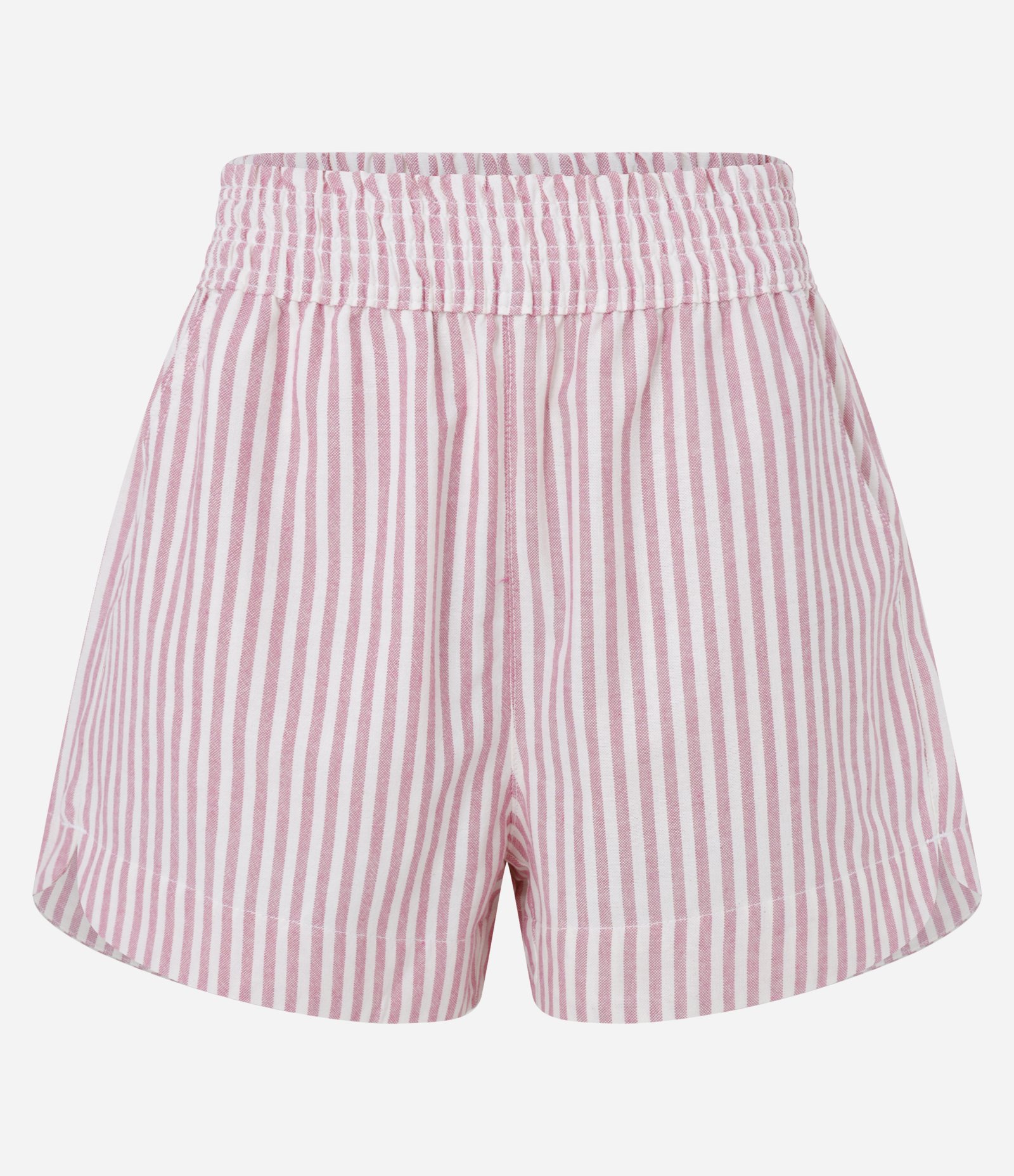 Short Runner em Sarja com Listras e Cós Elástico Rosa 5