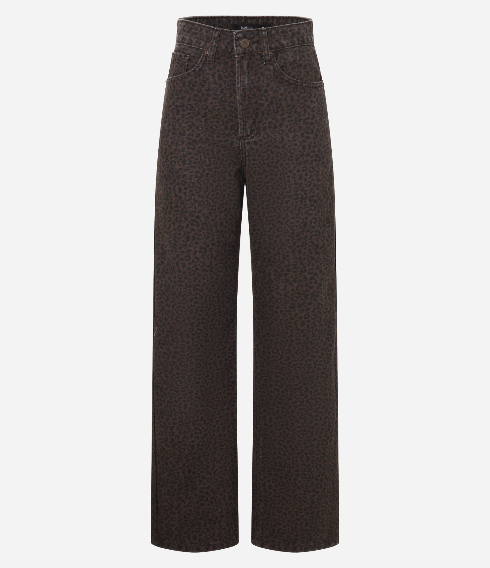 Calça Reta em Jeans com Estampa Animal Print Preto 5