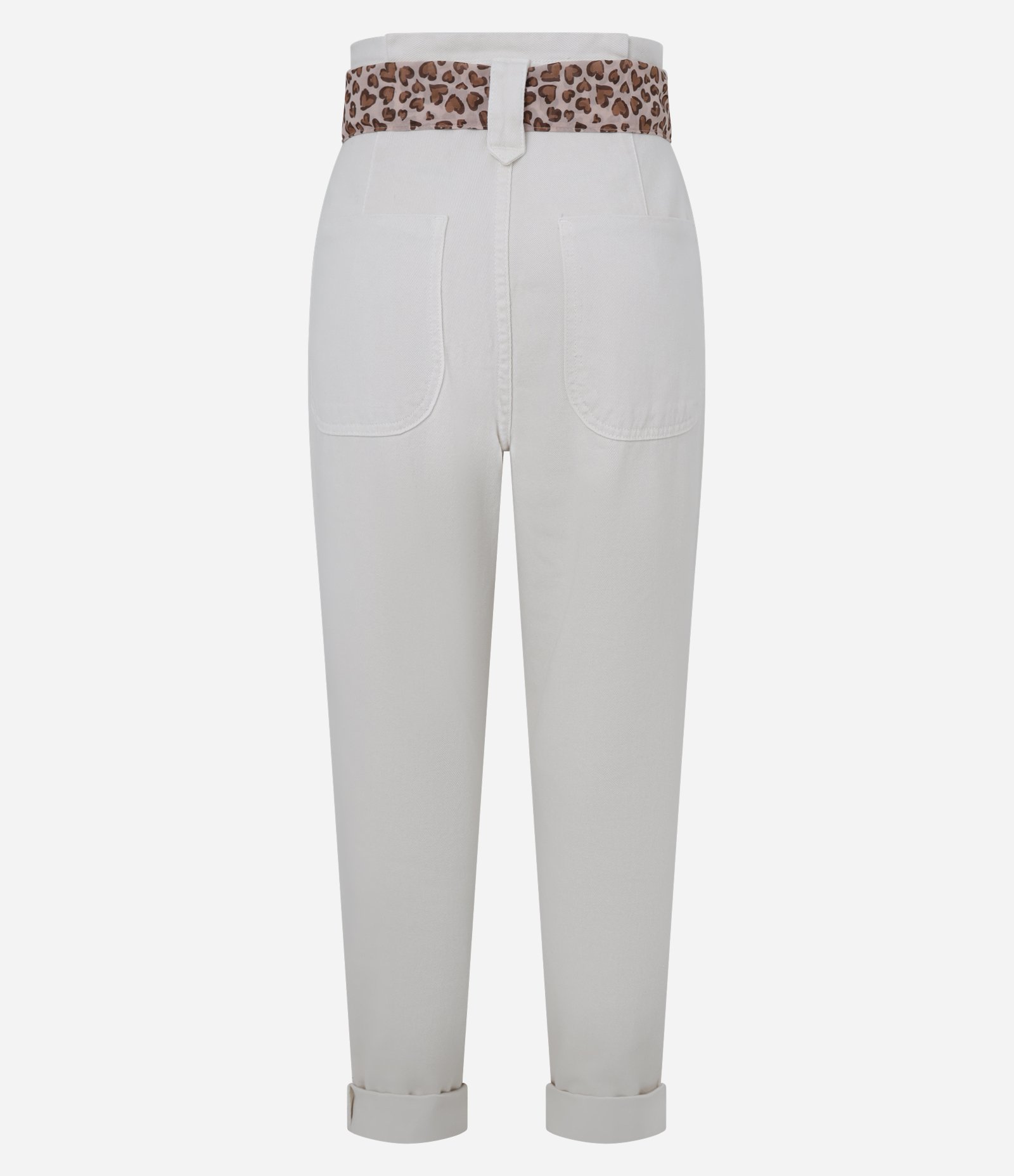 Calça Mom em Jeans com Lenço Estampado Animal Print Branco 6