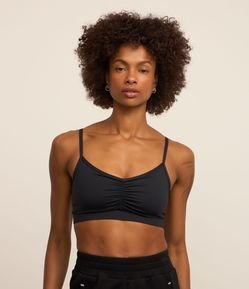 Top Esportivo em Microfibra Leve com Franzido Frontal