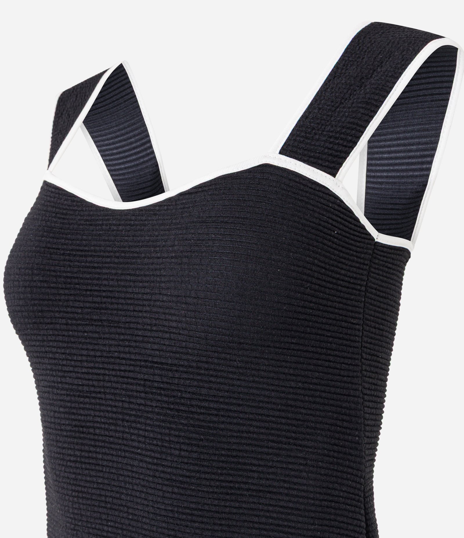 Body Texturizado com Viés Contrastante e Alça Larga Preto 5