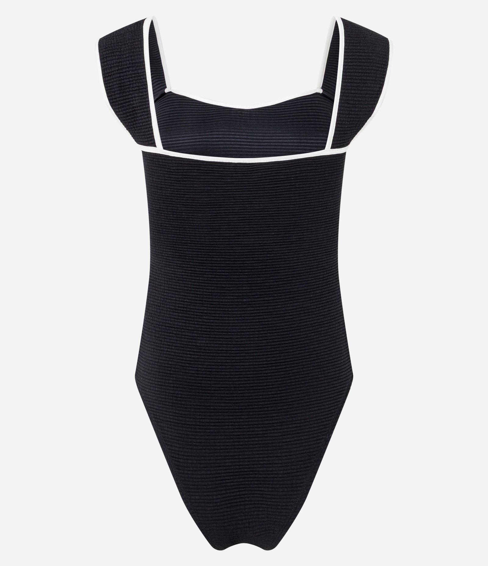 Body Texturizado com Viés Contrastante e Alça Larga Preto 6