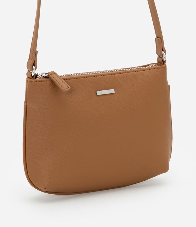 Bolsa Pequena em PU com Alça Transversal e Fechamento em Zíper