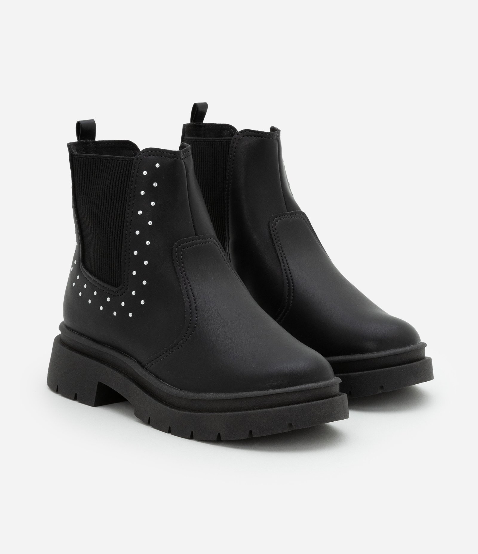 Bota Chelsea Infantil com Brilhinhos Aplicados - Tam 26 a 36 Preto 1