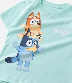 Camiseta Infantil com Estampa Bluey e Bingo - Tam 2 a 6 Anos