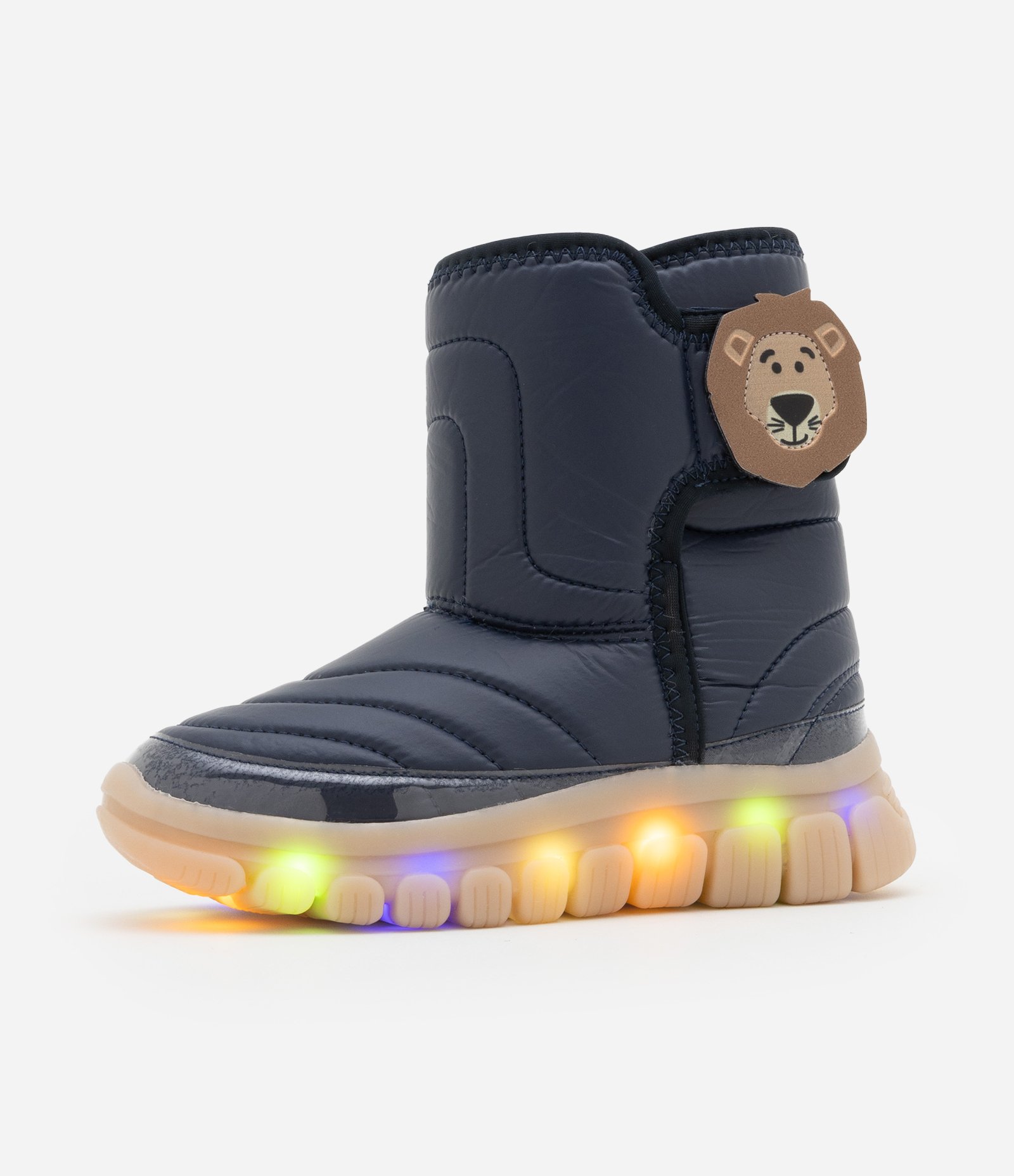 Bota Infantil com Sola de LED e Patch de Leãozinho - Tam 20 a 27 Azul 8