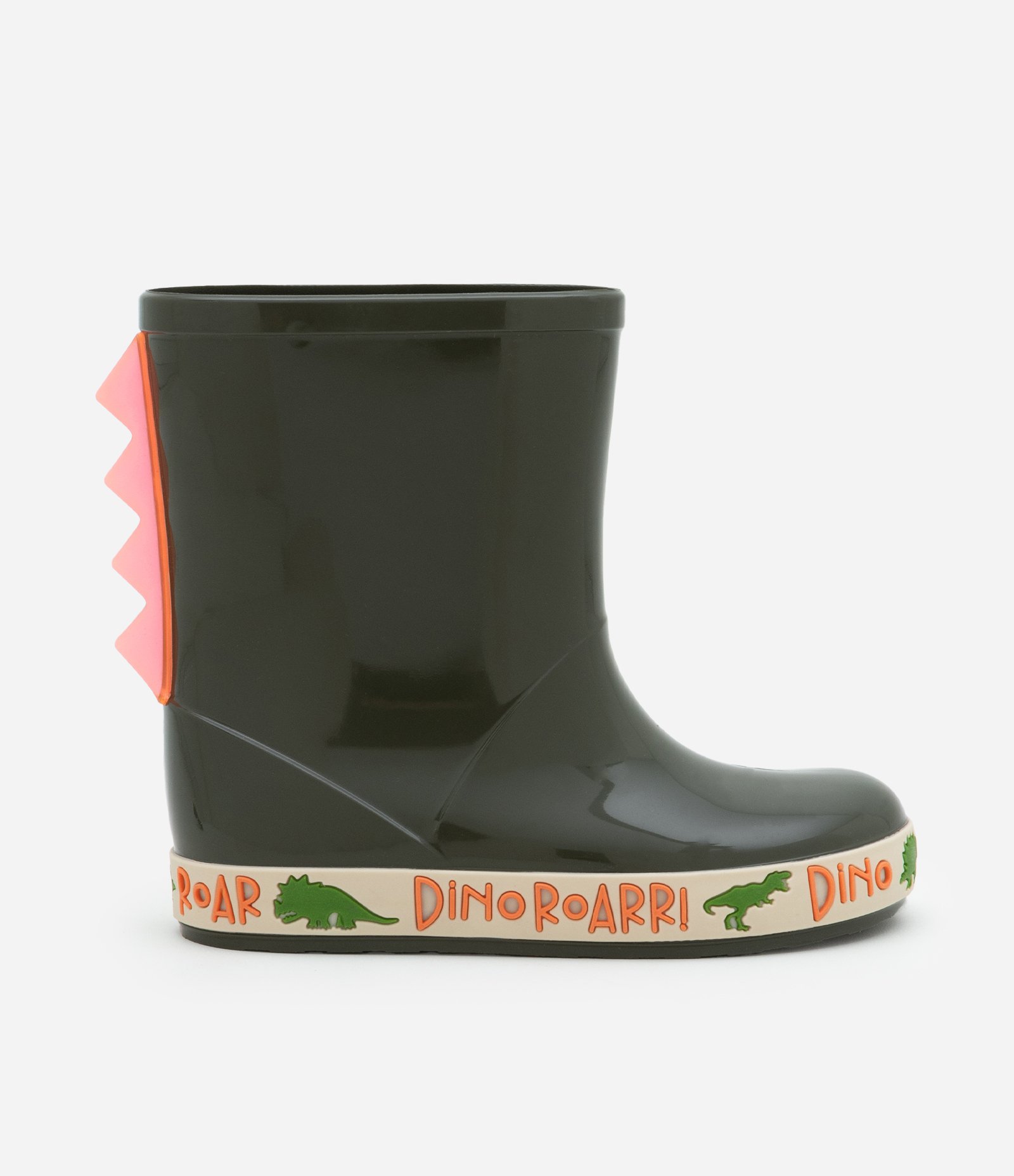 Bota Galocha Infantil com Cristas de Dino em 3D -Tam 21/22 ao 27/28 Verde 5