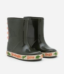 Bota Galocha Infantil com Cristas de Dino em 3D -Tam 21/22 ao 27/28