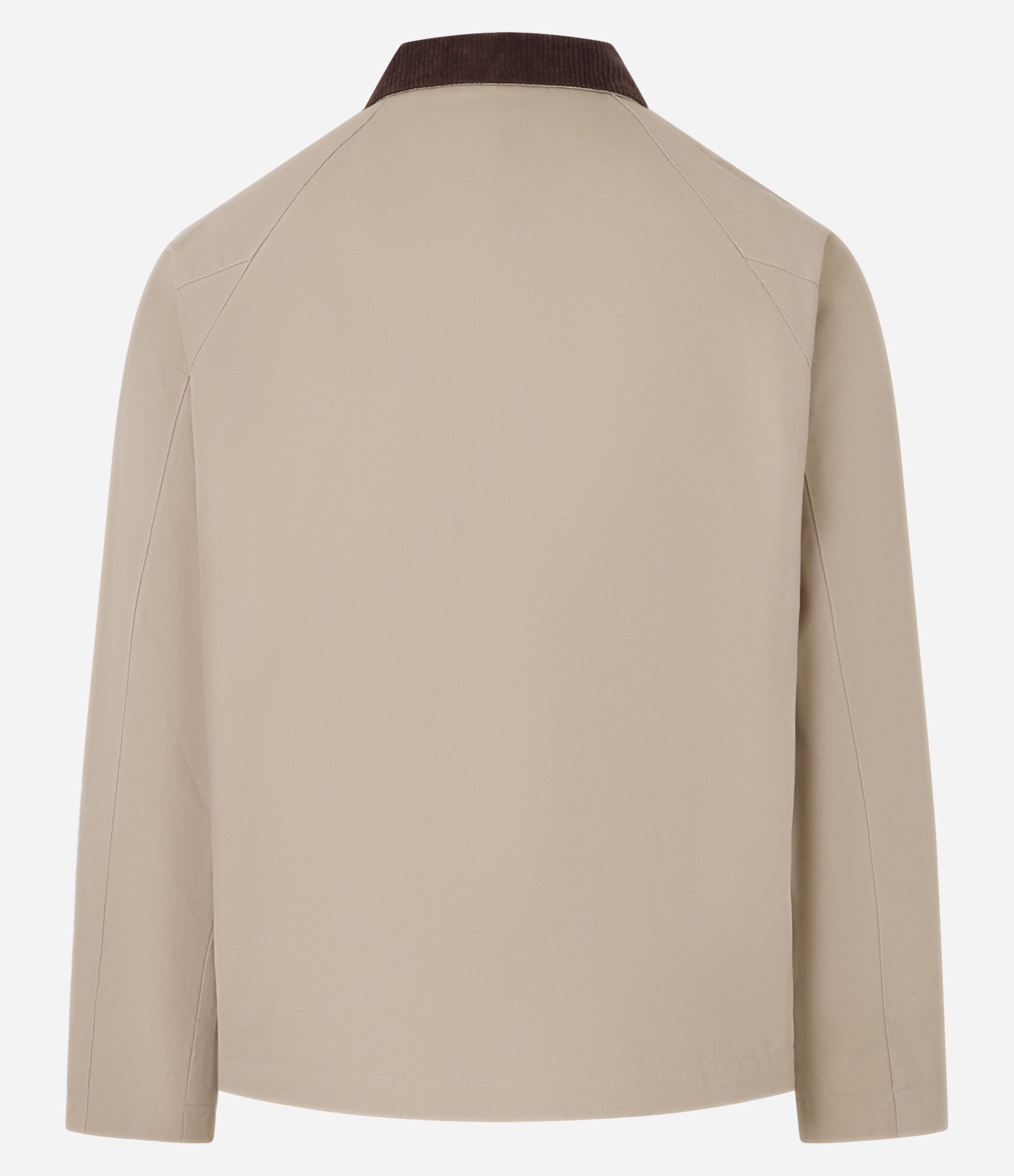 Jaqueta em Algodão com Gola de Veludo e Bolsos Largos Bege 7