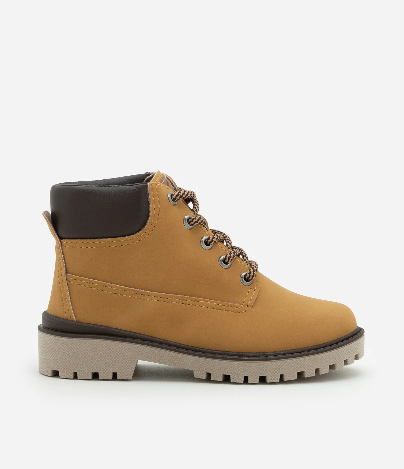 Bota Coturno Infantil em Pu Tratorado - Tam 20 ao 26 Caramelo 5