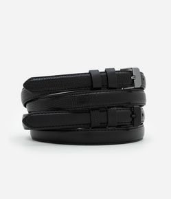 Kit 02 Cintos Finos em PU com Textura Cobra