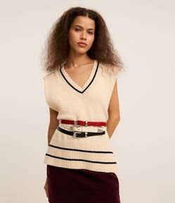 Kit 03 Cinto Fino com Fivela Bold e Cores Contrastantes