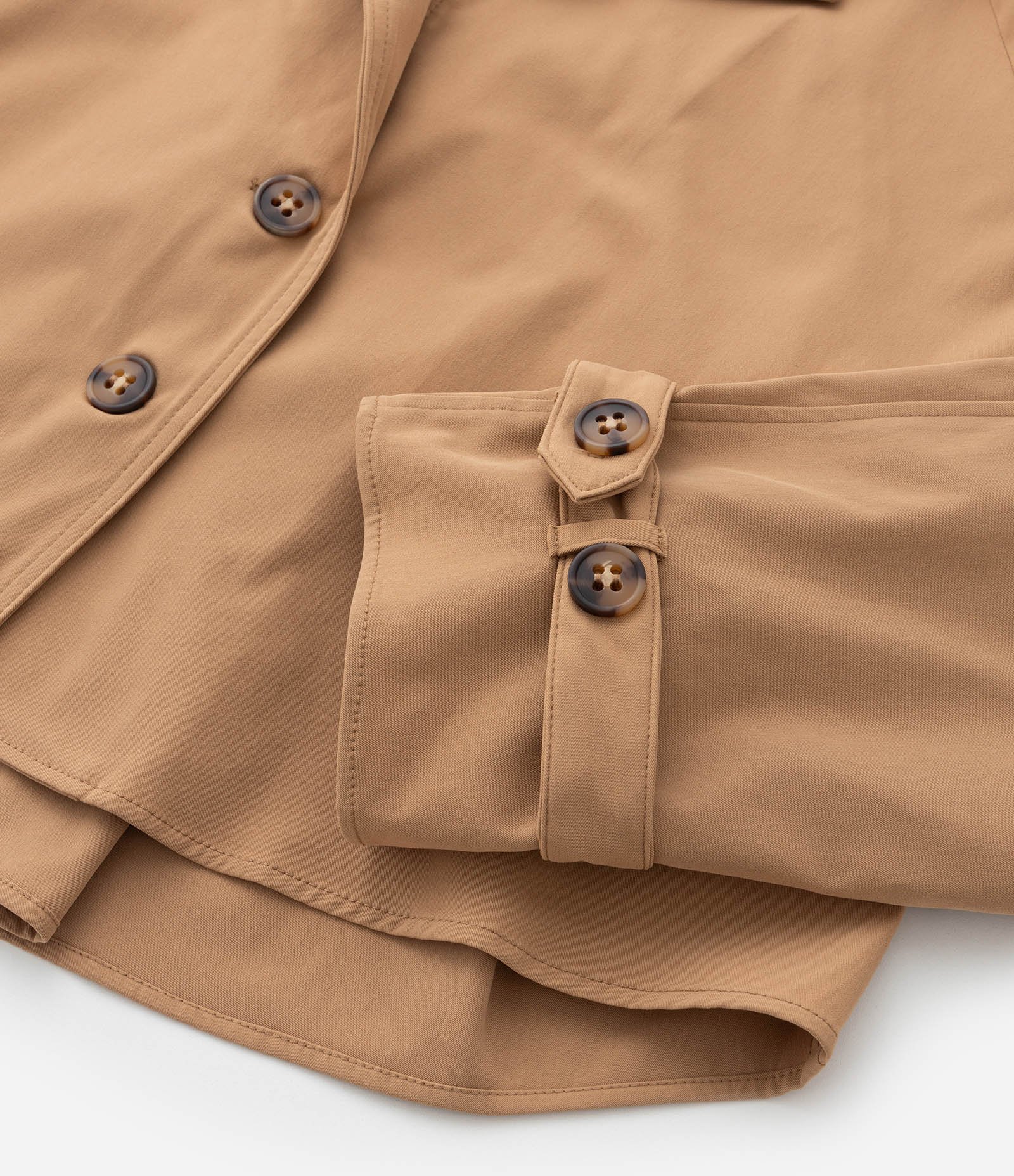 Trench Coat Curto em Gabardine Curve & Plus Size Bege 7